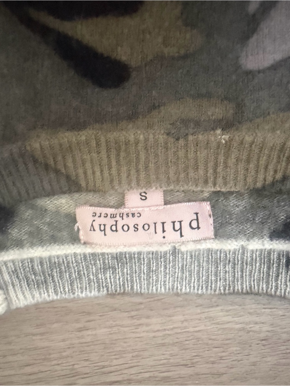 Philosophy Camo Crewneck Sweater in Olive, Gray and Black - Picture 2 of 5